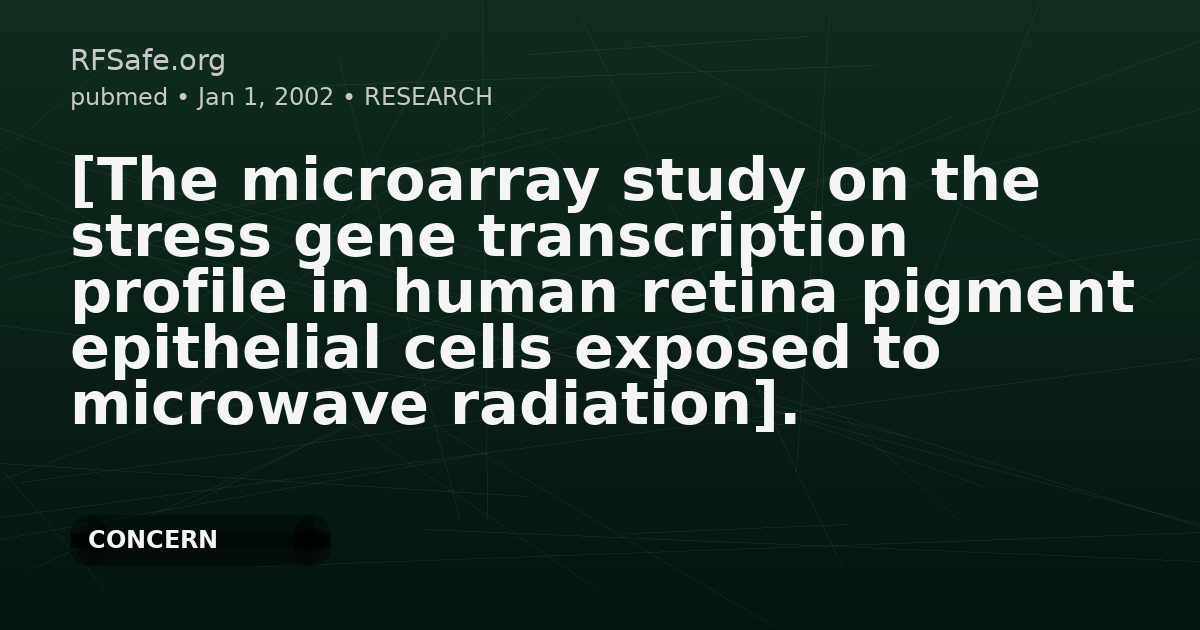 [The microarray study on the stress gene transcription profile in human retina pigment epithelial cells exposed to microwave radiation].