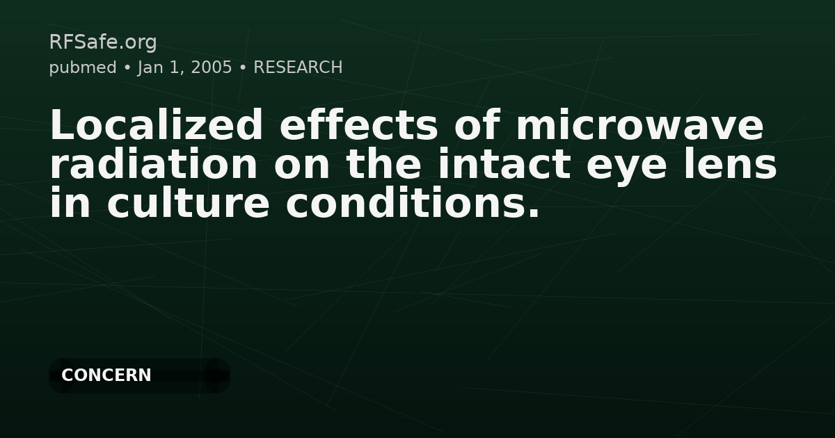 Localized effects of microwave radiation on the intact eye lens in culture conditions.