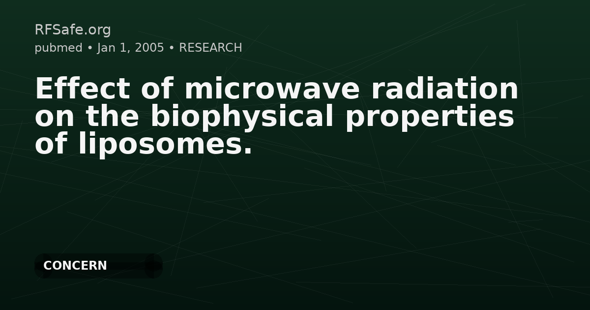 Effect of microwave radiation on the biophysical properties of liposomes.