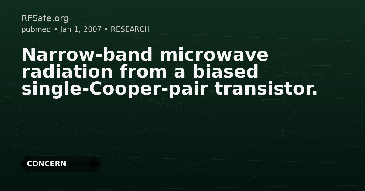 Narrow-band microwave radiation from a biased single-Cooper-pair transistor.