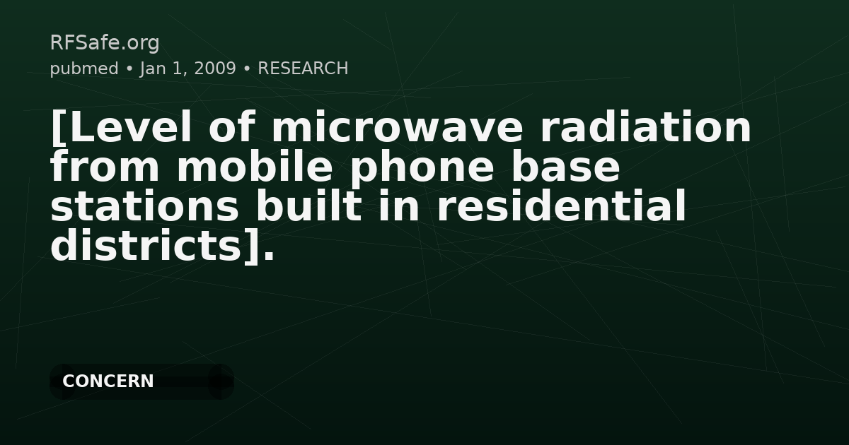 [Level of microwave radiation from mobile phone base stations built in residential districts].