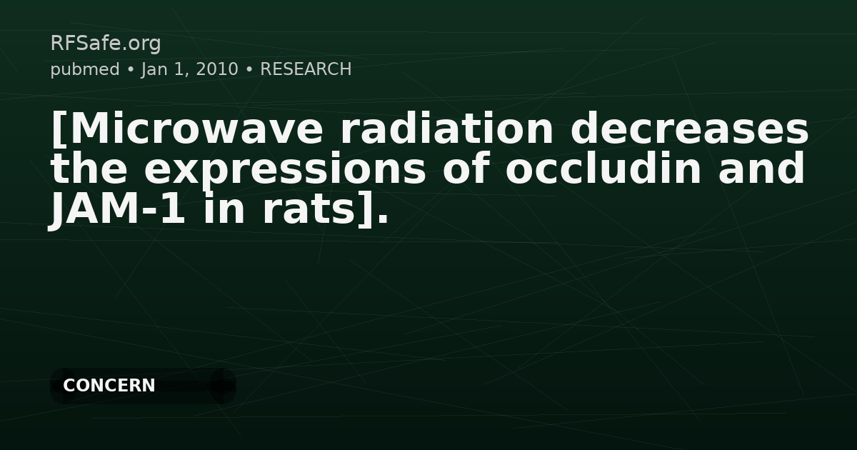 [Microwave radiation decreases the expressions of occludin and JAM-1 in rats].