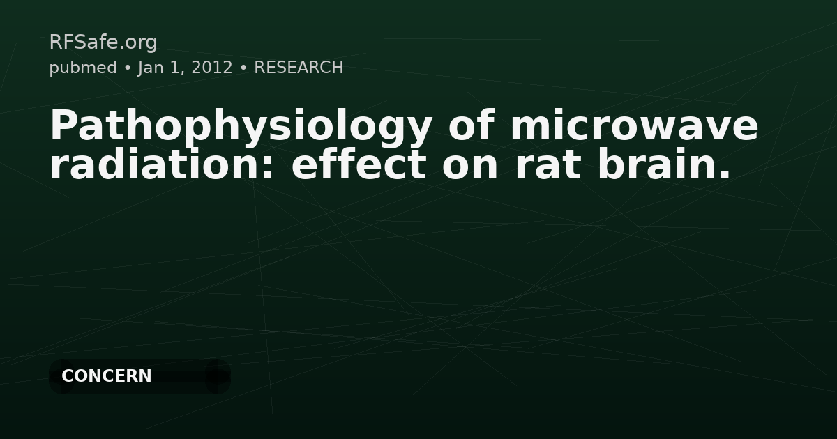 Pathophysiology of microwave radiation: effect on rat brain.