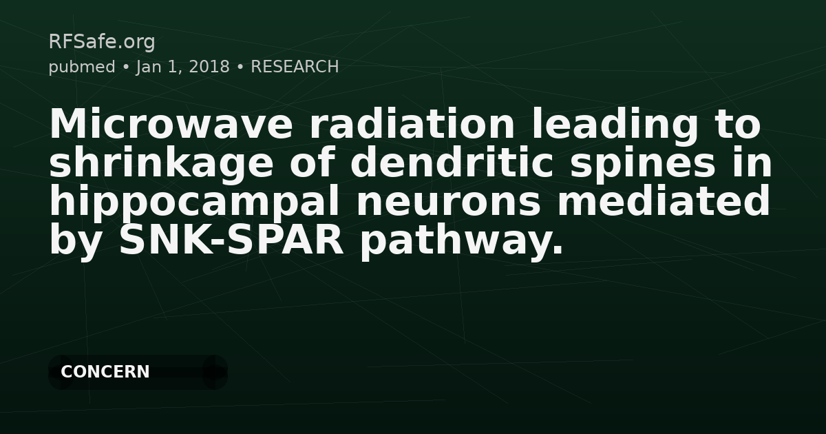 Microwave radiation leading to shrinkage of dendritic spines in hippocampal neurons mediated by SNK-SPAR pathway.