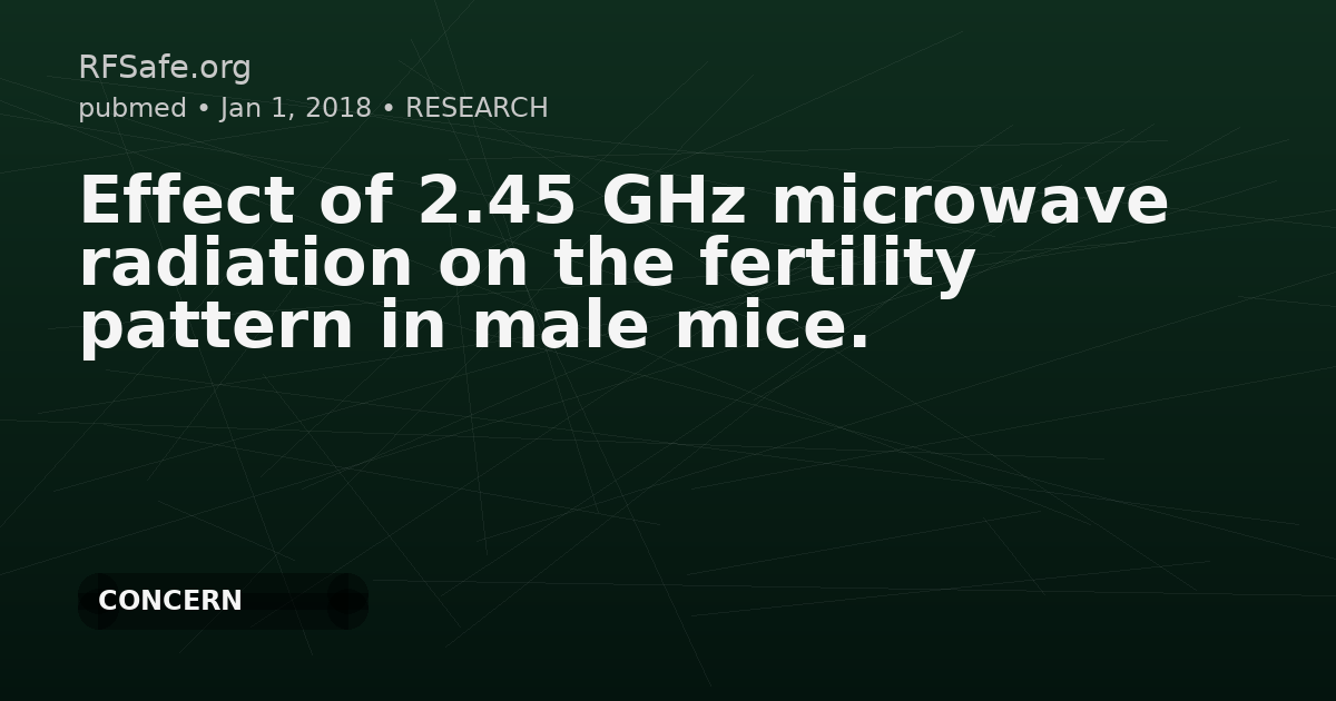 Effect of 2.45 GHz microwave radiation on the fertility pattern in male mice.