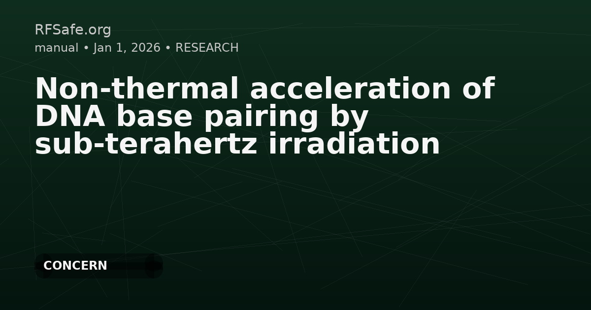 Non-thermal acceleration of DNA base pairing by sub-terahertz irradiation