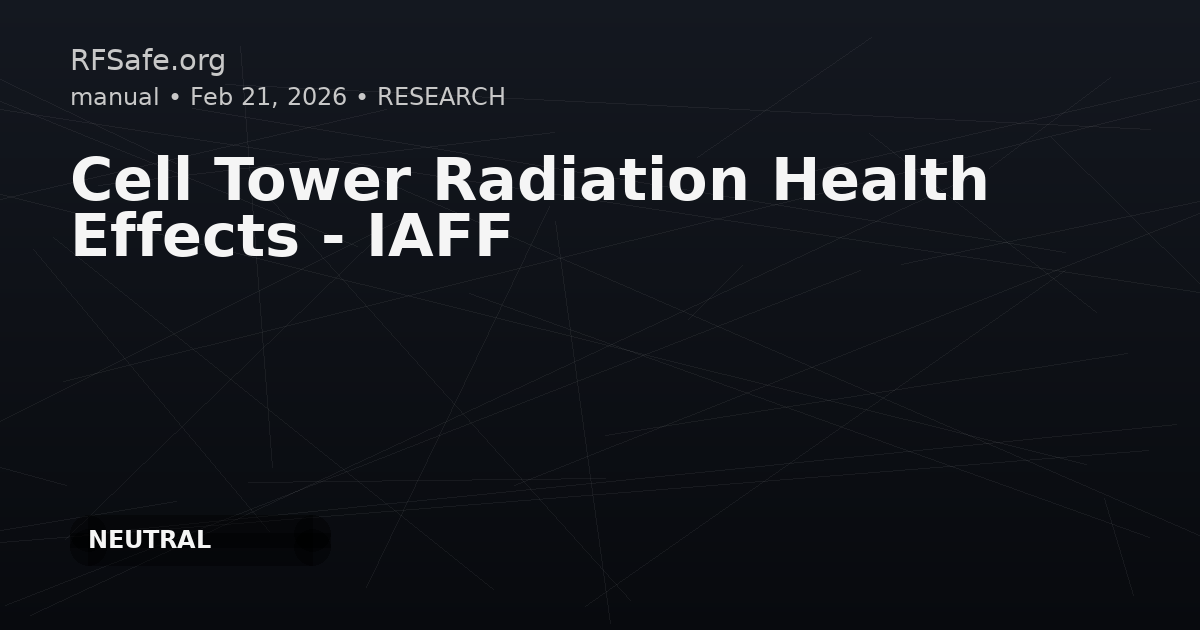 Cell Tower Radiation Health Effects - IAFF