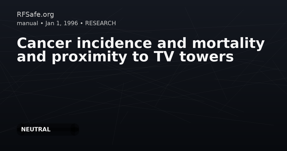 Cancer incidence and mortality and proximity to TV towers