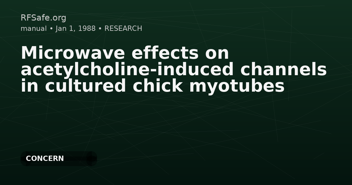 Microwave effects on acetylcholine-induced channels in cultured chick myotubes