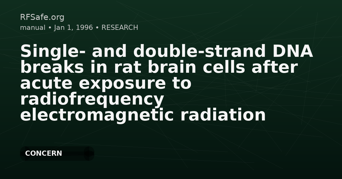 Single- and double-strand DNA breaks in rat brain cells after acute exposure to radiofrequency electromagnetic radiation
