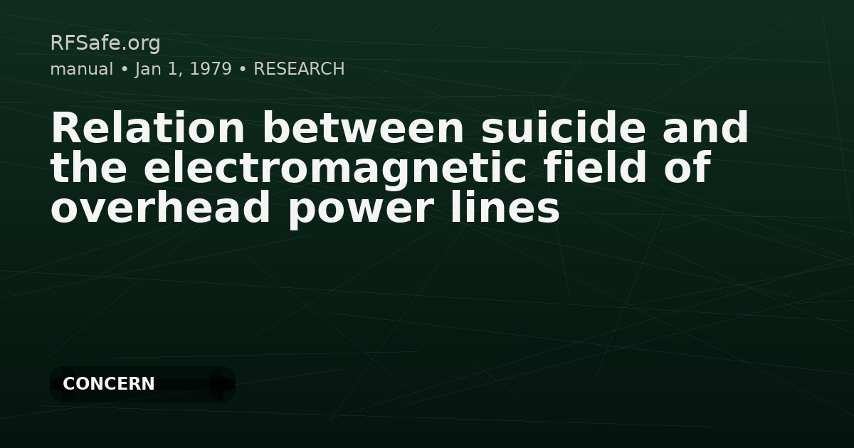 Relation between suicide and the electromagnetic field of overhead power lines