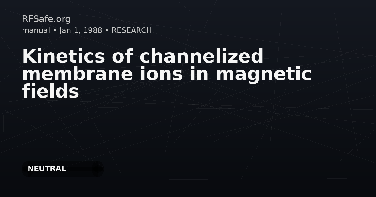Kinetics of channelized membrane ions in magnetic fields