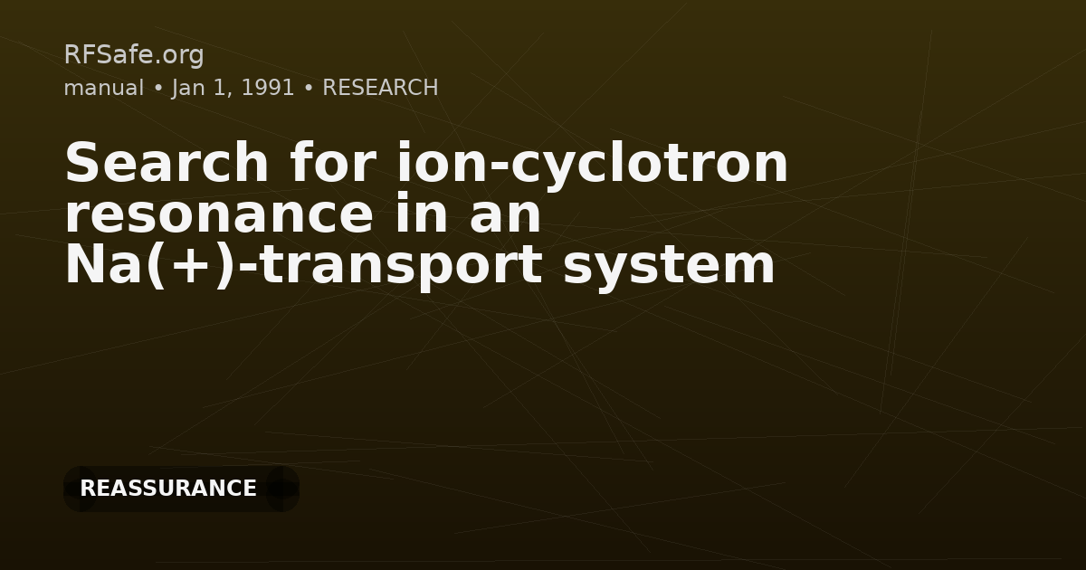 Search for ion-cyclotron resonance in an Na(+)-transport system
