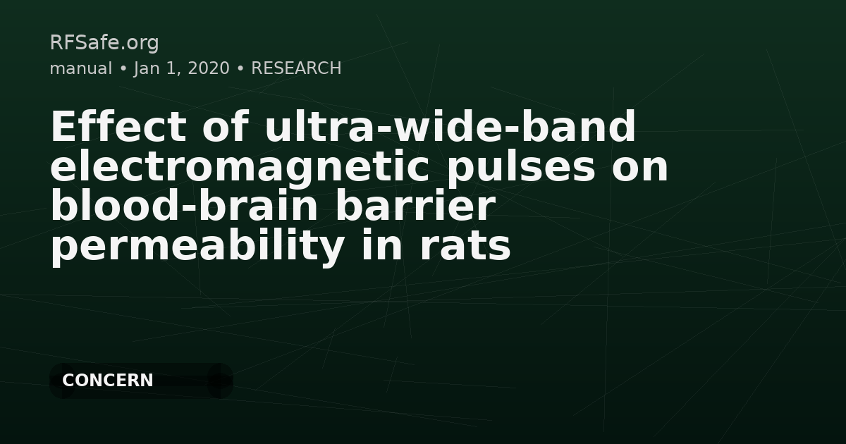 Effect of ultra‑wide‑band electromagnetic pulses on blood‑brain barrier permeability in rats