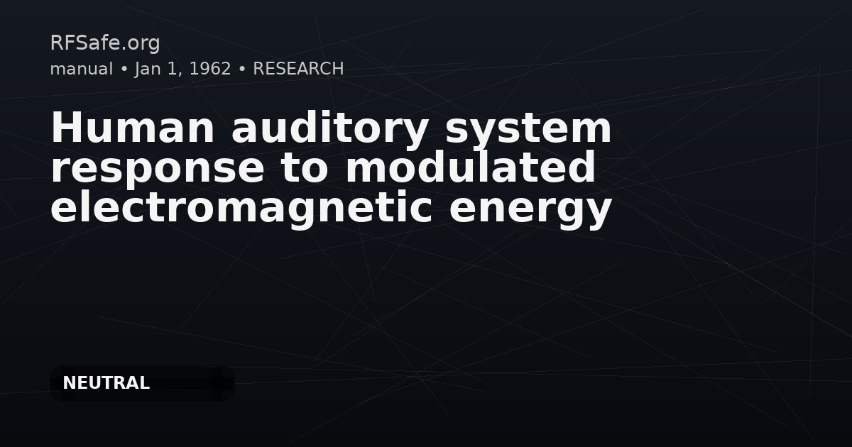 Human auditory system response to modulated electromagnetic energy