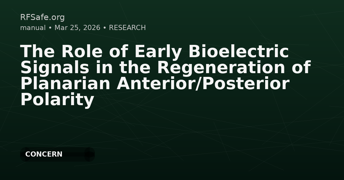 The Role of Early Bioelectric Signals in the Regeneration of Planarian Anterior/Posterior Polarity