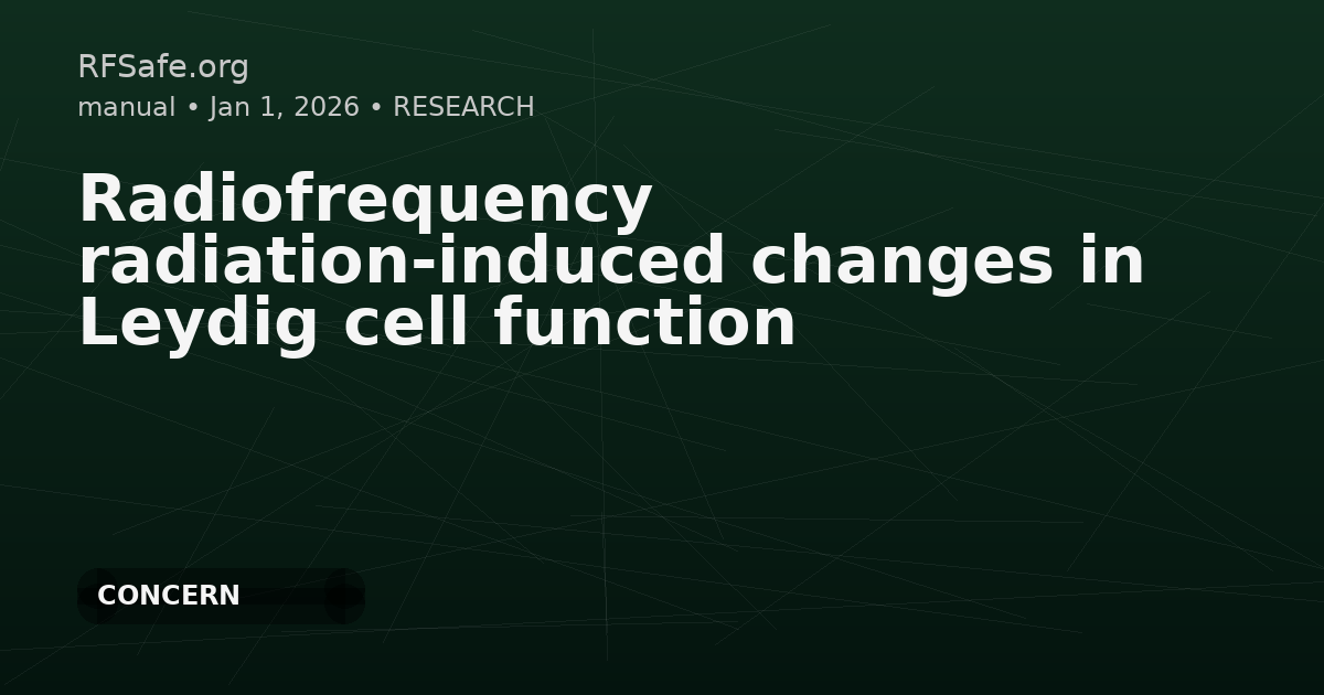 Radiofrequency radiation-induced changes in Leydig cell function