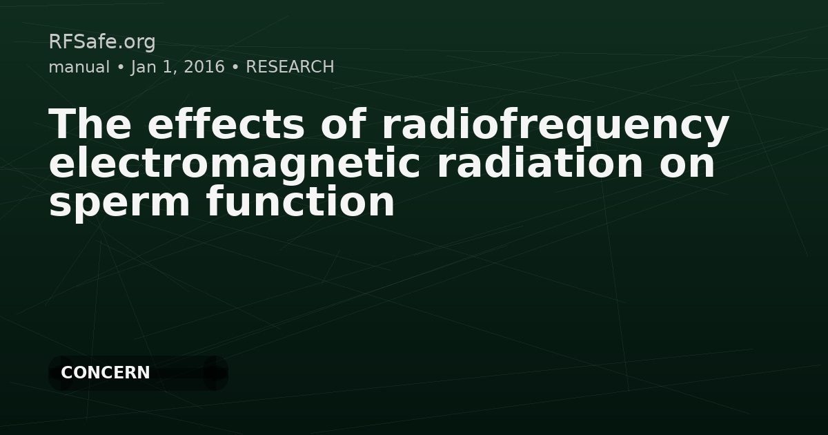 The effects of radiofrequency electromagnetic radiation on sperm function