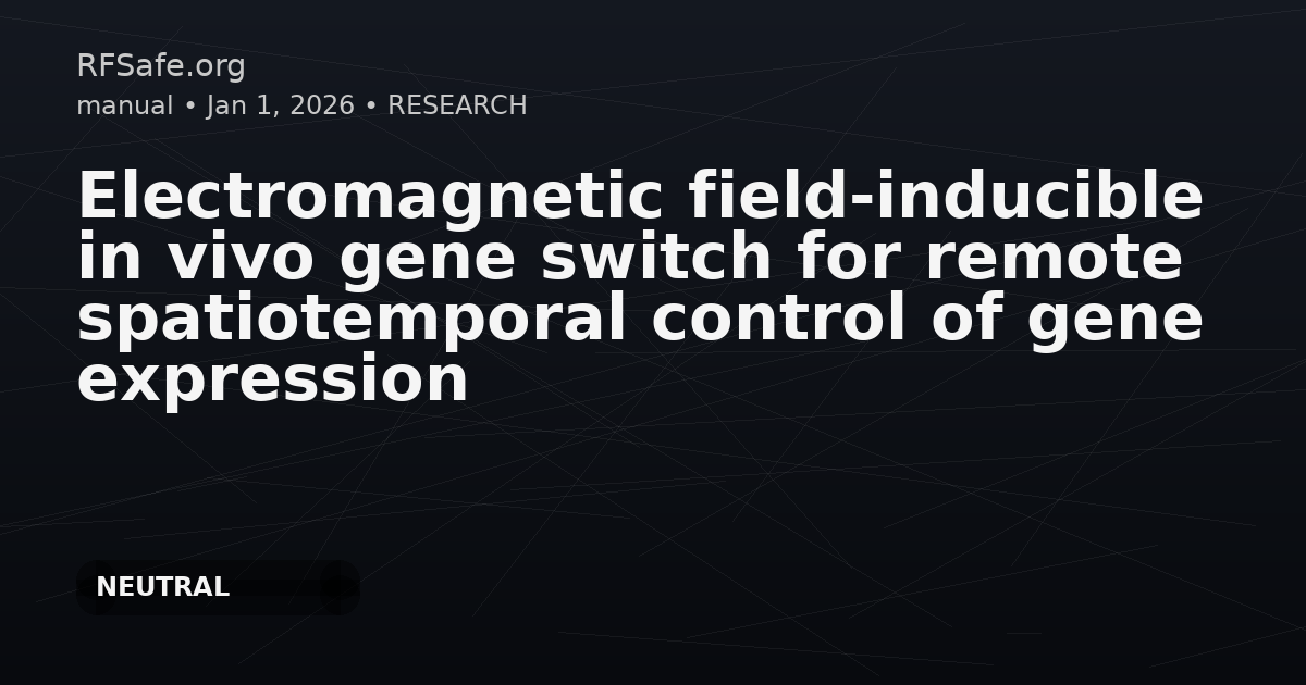Electromagnetic field-inducible in vivo gene switch for remote spatiotemporal control of gene expression