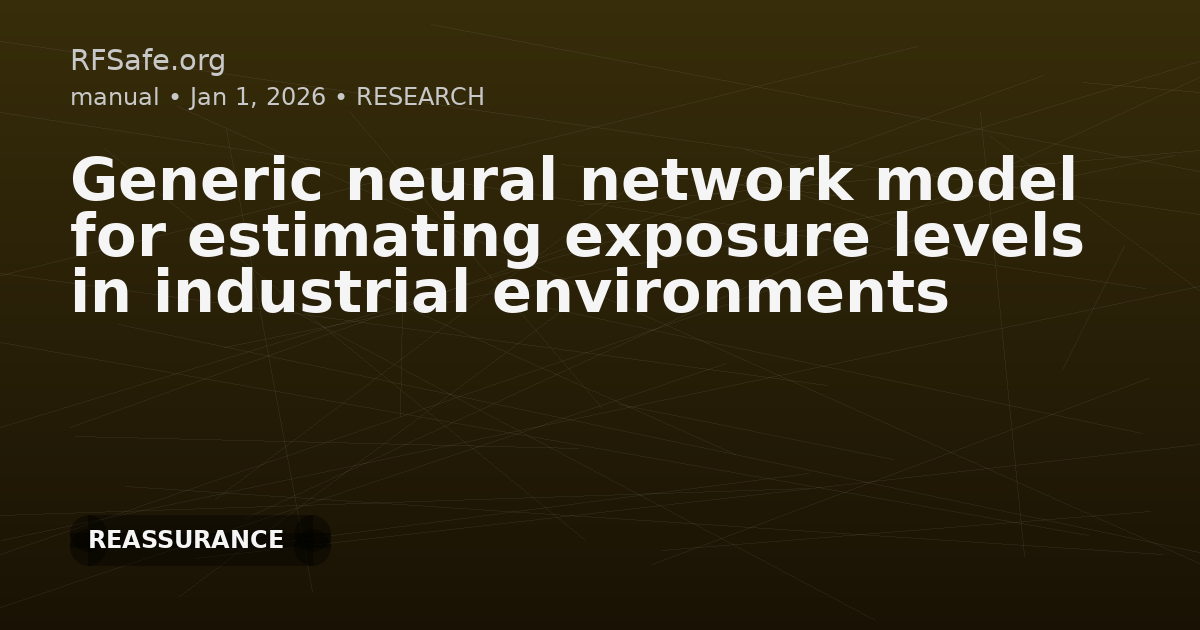 Generic neural network model for estimating exposure levels in industrial environments