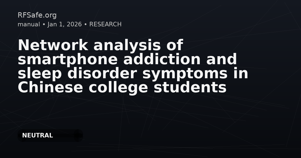 Network analysis of smartphone addiction and sleep disorder symptoms in Chinese college students