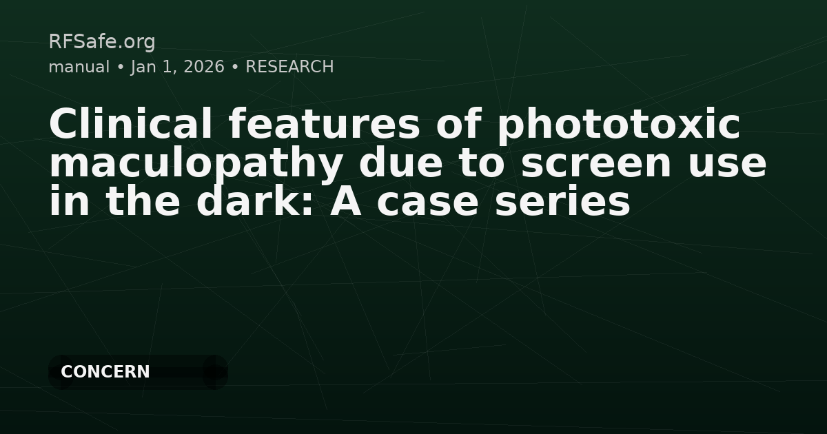 Clinical features of phototoxic maculopathy due to screen use in the dark: A case series