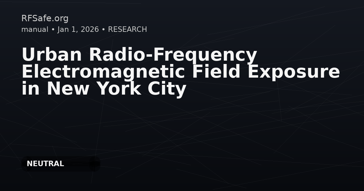Urban Radio-Frequency Electromagnetic Field Exposure in New York City
