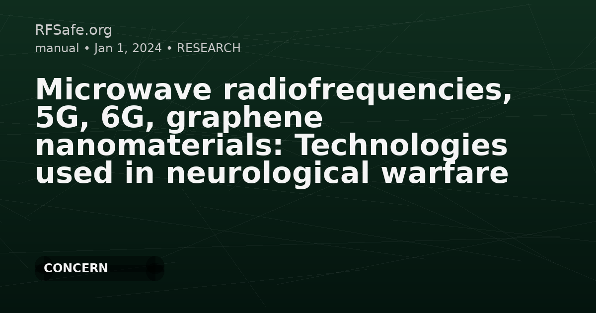Microwave radiofrequencies, 5G, 6G, graphene nanomaterials: Technologies used in neurological warfare