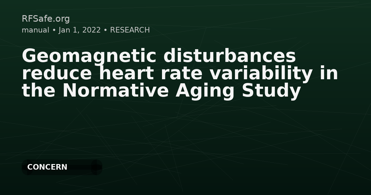 Geomagnetic disturbances reduce heart rate variability in the Normative Aging Study