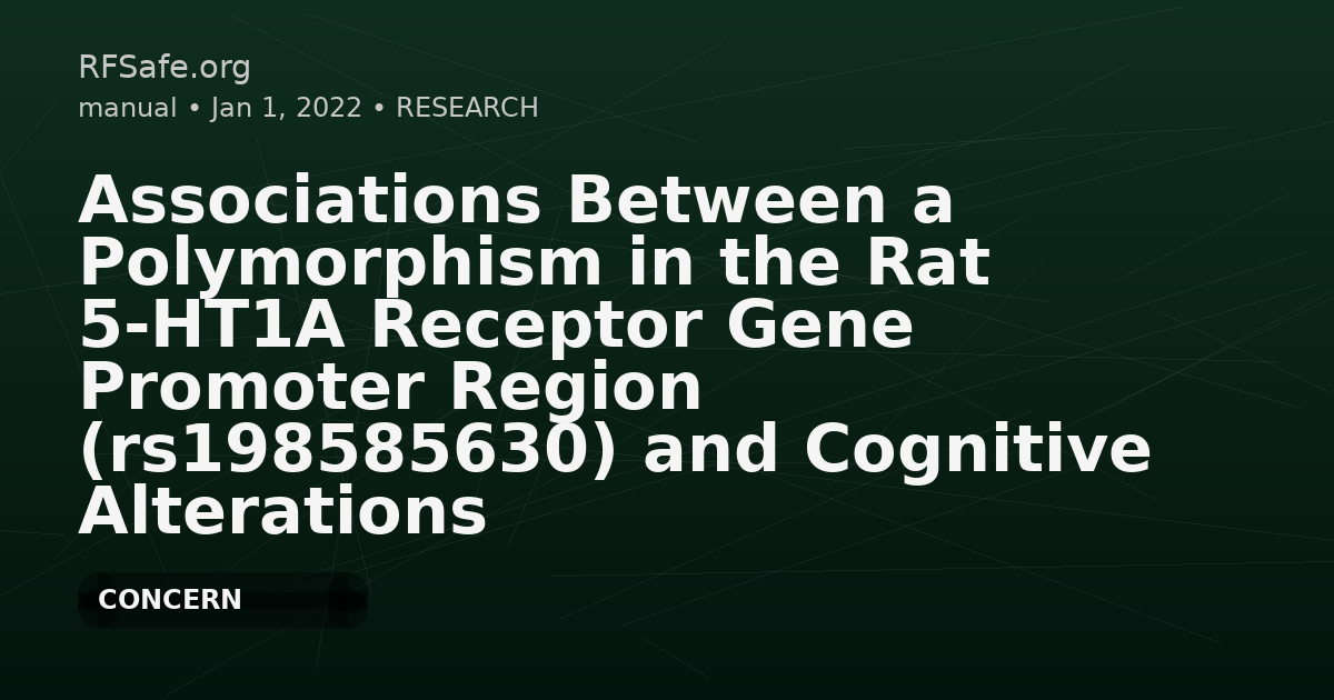 Associations Between a Polymorphism in the Rat 5-HT1A Receptor Gene Promoter Region (rs198585630) and Cognitive Alterations Induced by Microwave Exposure