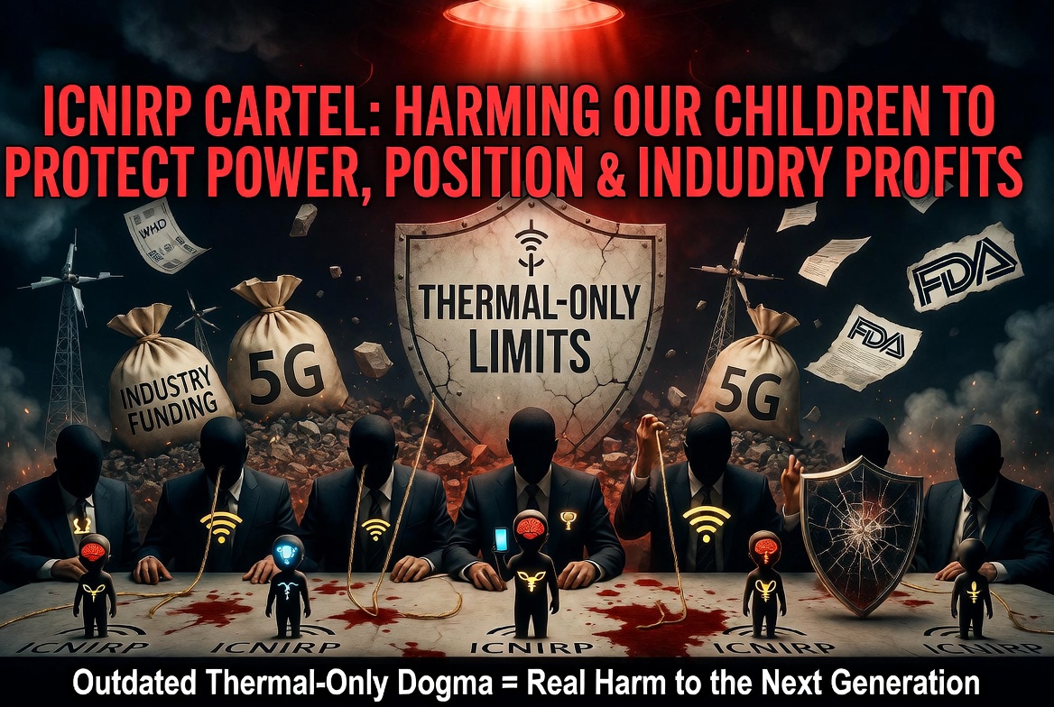 ICNIRP’s Desperate Death Spiral: The Tiny Cartel of Industry-Aligned Insiders in Full-Blown Panic, Launching a Coordinated Blitz to Defend Their Outdated, Child-Harming Thermal-Only Limits — While the FDA Has Already Walked Back Its Safety Assurances, America Has Left the WHO, the Courts Have Ruled the Guidelines Arbitrary, and Fresh Modeling Proves Those Limits Are 200 Times Too High for Cancer and Up to 24 Times Too High for Fertility
