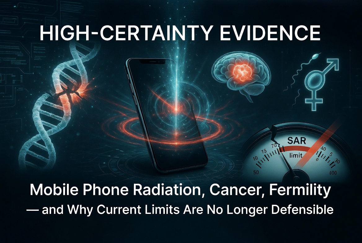 High-Certainty Evidence: Mobile Phone Radiation, Cancer, Fertility — and Why Current Limits Are No Longer Defensible